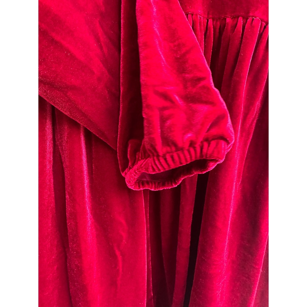 Halara NEW Red Plush Velvet Ruffle Babydoll Mini Dress XL Party Whimsigoth Glam - Picture 9 of 11
